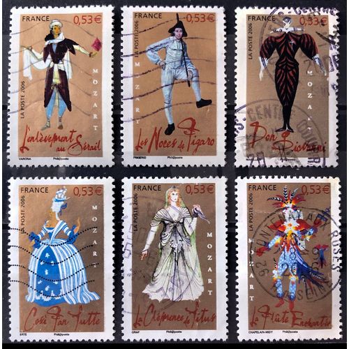 Série Personnages Opéras Mozart - N° 3917 + 3918 Noces Figaro + 3919 Don Giovanni + 3920 Cosi Fan Tutte + 3921 + 3922 Flûte Enchantée Obl - France Année 2006 - Brn83 - N33681