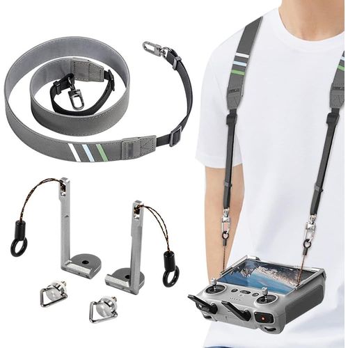 Kyaoayo-Sangle Pour Contrôleur Dji Rc/Rc 2/ Rc Pro Tour De Cou, 3 En 1 Accessoires Pour Drone, Tour De Cou Contrôleur Sangle De Transport Pour Dji Mini 4 Pro/Mini 3 Pro/Mavic 3/Air 3/Mini 3-Afenau