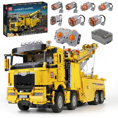 KYAOAYO-17028 Camion De Remorquage Lourd Camion Jouet Avec Grue, 4883Pcs La Dépanneuse Tout-Terrain Avec Télécommande Haute 7 Moteurs (Emballage D'Origine)