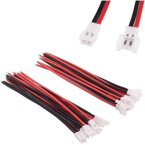 Kyaoayo-10 Paires 1s 2 Broches Molex 51005 51006 2,0 Mm Pas Losi Micro Modèle Batterie Connecteur 22awg Chaleur Résistant Silicone Câble10cm Pour Hélicoptère Rc Qav Multicopter-Oliyin