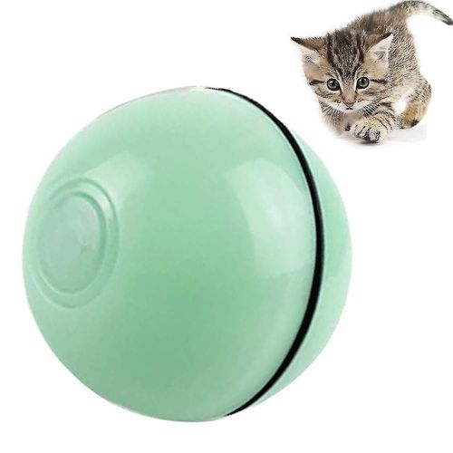Balle Interactive Pour Chat Avec Lumière Led, Boule Auto-Rotative À 360 Degrés, Jouet Rechargeable Par Usb, Stimule L'instinct De Chasse, Chaton Drôle Chaser Ro Vert
