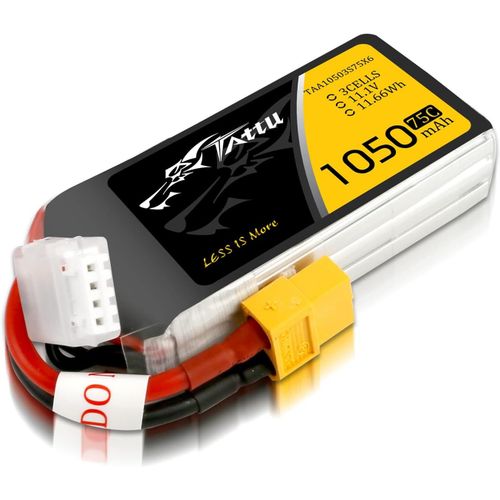Kyaoayo-Batterie Lipo 3s 1050 Mah 11,1 V 75c 3s Avec Fiche Xt60 Pour Quadricoptère Fpv Racing Hélicoptère Avion Et Drone Rc-Tattu