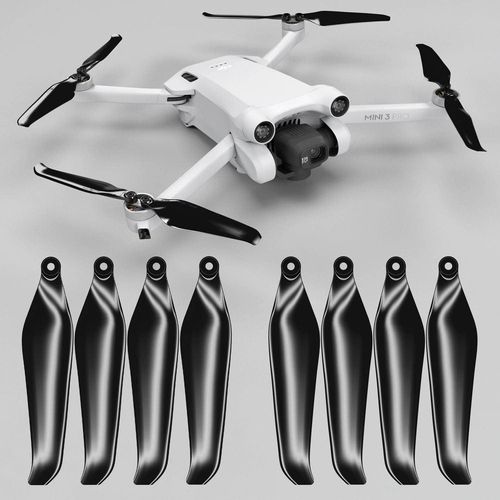 Kyaoayo-Hélices Stealth Pour Dji Mini 3 Pro & Mini 4 Pro - Noir, 4 Hélices En Jeu-Master Airscrew