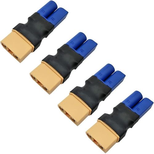 Kyaoayo-4 Pièces Adaptateur De Connecteur Femelle Prise Xt90 Vers Connecteur Mâle Fiche Ec5 Pour Rc Fpv Drone Rc Voiture Lipo Nimh Chargeur De Batterie Esc (Xt90 Femelle À Ec5 Mâle)-Sanag