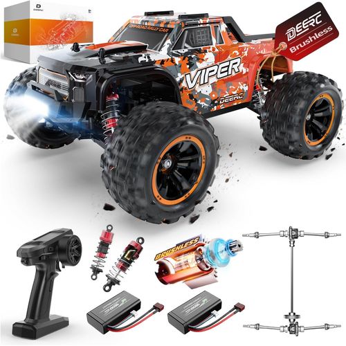 Kyaoayo-Voiture Télécommandée 1:16, Moteur Sans Balais 52 Km/H, Voiture De Course Rapide 4 Wd Avec 2 Batteries Pour 40 Minutes D'autonomie, Voiture Rc 2,4 Ghz Pour Adultes Et Enfants-Deerc