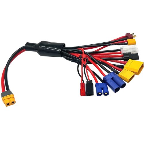KYAOAYO-Adaptateur De Chargeur De Batterie Rc Lipo - Câble Répartiteur 10 En 1 Octopus Vers Xt60H - Pour Trx, T-Plug, Tamiya, Futaba, Jst, Xt90, Xt60, Xt30, Ec3, Ec5