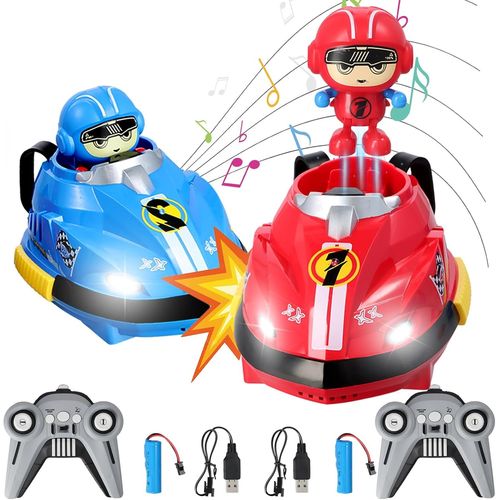 KYAOAYO-Set De 2 Voiture Télécommandée, Bumper Cars Rc Avec Robots Éjectables, Led Et Batterie Rechargeable, Jouet Interactif Pour Enfants Garçons Et Filles, Cadeau Pour 4 5 6 7 8 9 10 Ans