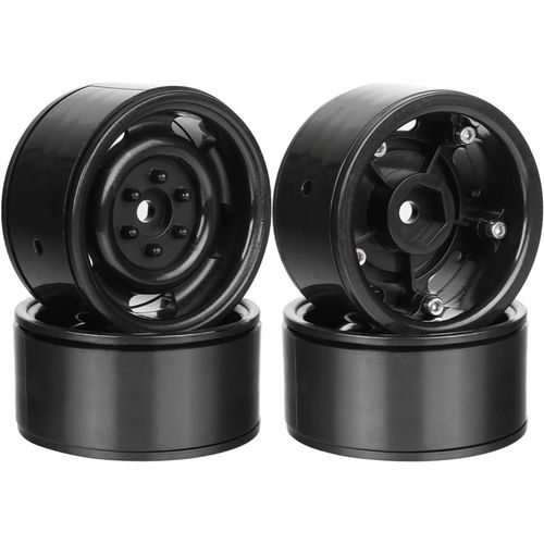 KYAOAYO-Beadlock Lot De 4 Jantes En Plastique De 1,9"" Pour Voiture Scx10 Trx4 Vs4-10 Gen8 Tamiya Cc01 D90 D110 1/10 Rc Crawler Noir