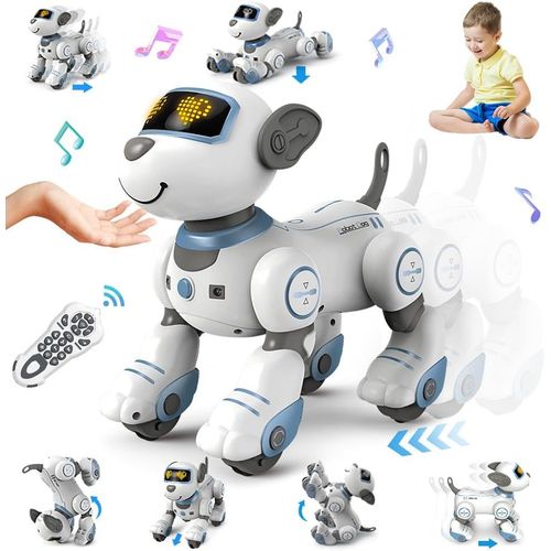 KYAOAYO-Enfants Jouet Robot Chien Interactif Tactile Et Suivre Avec 17 Fonctions, Danse Programmable Musique Rc Pour Filles 3-12 Ans