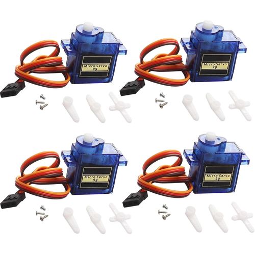 KYAOAYO-Lot De 4 Micro-Moteurs 9G Pour Robot Radiocommandé/Marche, Hélicoptère, Bateau, Avion, Hélicoptère, Modèle De Véhicule, Contrôle Avec Câble, Compatible Avec Android (4 Pièces)