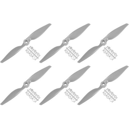 Kyaoayo-Hélices Rc 10x5 Pouces, 6 Pièces, 2 Pales, Accessoires Gris Avec Anneaux D'adaptation Pour Avion Rc, Remplacement D'accessoires-Quarkzman