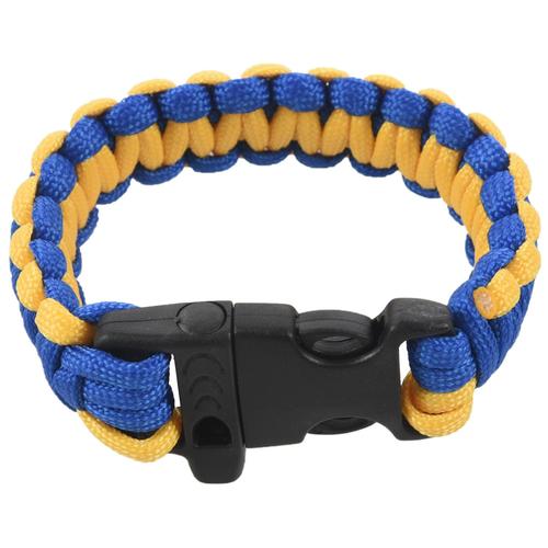 Bracelet Sifflet Paracorde Camping Sport Randonnee Suivie Plein Air Bleu Jaune