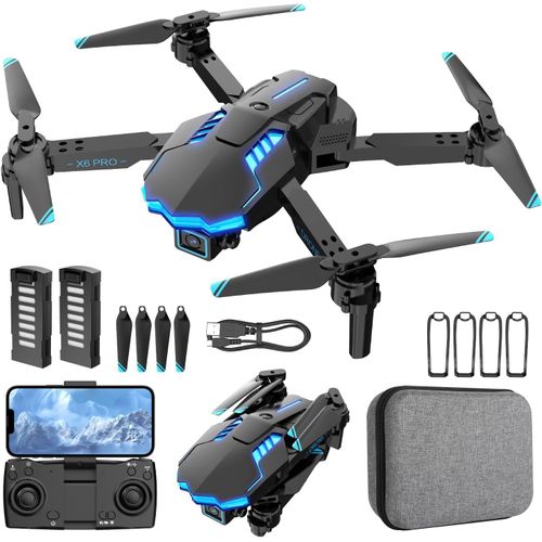 Kyaoayo-Drone Avec Caméra 1080p Pour Enfant Et Adulte, Quadcopter Rc Pliable Drone Pour Débutant, Jouets Pour Garçons Et Filles Cadeaux (Black)-Hursvie