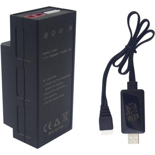 Kyaoayo-1pcs 11.1v 1050mah 25c 3s Lithium Batterie T Plug Avec 1pcs Ligne De Charge Usb Pour Mjx H16 H16p H16e H16gt H16bm H16pl 14301 Voiture Rc Voiture Miniature À Grande Vitesse Pour Le Drift-Bllrc