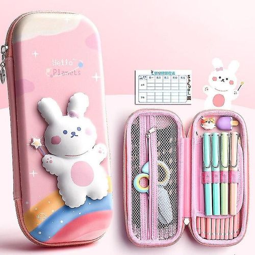 Trousse Mignonne Lapin 3d Eva Licorne, Boîte De Papeterie De Dessin Animé, Boîte À Crayons De Couleur Pour Filles, Étui À Stylos Pour Étudiants, Fournitures Scolaires, Cadeaux, Étui Pour Ipad Lapin