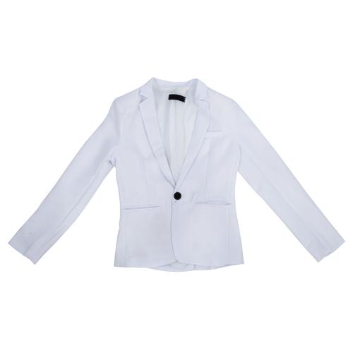 Mince Et Elegant Fit Sexy Costume Homme Un Bouton Affaires Decontractee Veste Manteau Blanc Taille L=Us Uk S