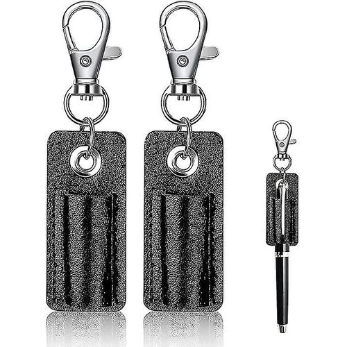 2 pièces porte-stylo Portable lanière en cuir porte-stylo Anti-perte porte-stylo protecteur pour lanière de cou Badge porte-stylo porte-clés pour Pacpack