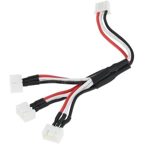 Kyaoayo-Câble De Chargeur 3 En 1 De 7.4v 2s | Adapté Pour Les Drones Jjrc, Wltoys, Syma | Charge 3 Batteries Simultanément, Noir, Plastique-Sanag