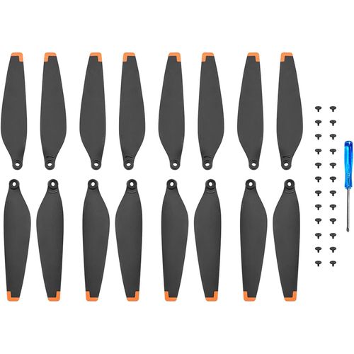 Kyaoayo-16pcs Hélices Pour Dji Mini 3 Pro, Accessoire Pour Drone, Vol Silencieux, Hélices Remplaçables Pour Drones, Lame D'hélice À Faible Bruit Avec Tournevis Et 24 Vis,(Noir Orange)-Ainiv