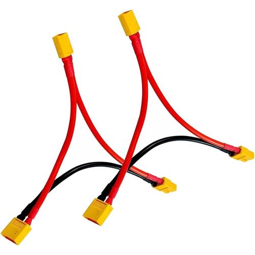 Kyaoayo-2-Pack Adaptateur Filaire 10cm 12awg Connecteur Série Xt60 Fiche Prise 1-Femelle Xt60 À Fiches Prises 2-Mâles Xt60 Pour Batterie Rc Lipo-Sanag