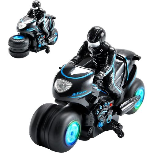KYAOAYO-2.4G Moto Télécommandée, Double Face Flips 360 ° Rotation Moto Télécommande Off-Road Haute Vitesse Rotation Drift, Moto Cascadeuse, Cadeaux Pour Enfants