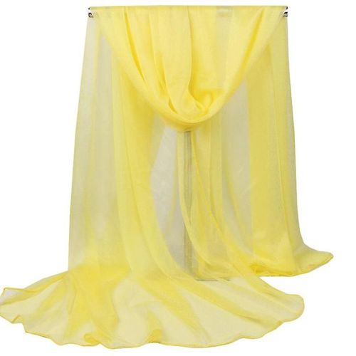 Femmes Long Softy Wrap Châle En Mousseline De Soie Écharpe Décontractée Foulards Étoles Jaune