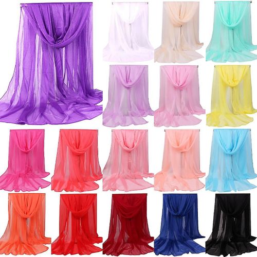 Femmes Long Softy Wrap Châle En Mousseline De Soie Écharpe Décontractée Foulards Étoles Vert Clair