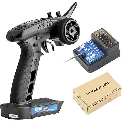 KYAOAYO-Flysky Fs Gt5 Émetteur Rc Avec Récepteur Gyroscopique Fs Bs6, 2,4 Ghz 6 Canaux Rc Voiture Radio Émetteur Et Récepteur [F.Safe Hors De Contrôle, Réglage Abs, Afhds 2A]