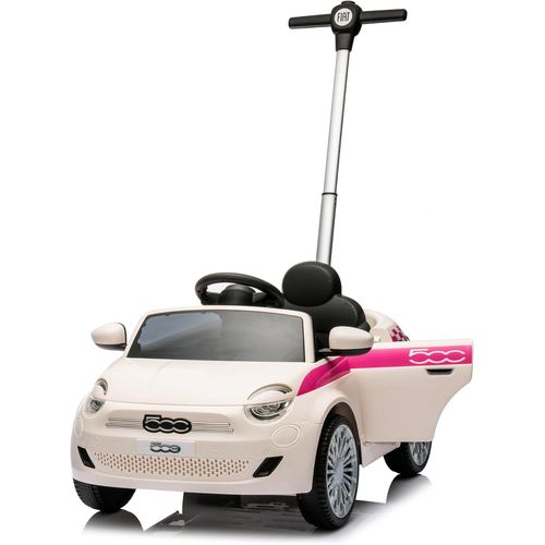 Kyaoayo-Fiat 500 E - Trotteur - 119501 - Roues Libres - Blanc - 25kg - Plastique - Piles Non Incluses - Barre De Guidage - Jouet Enfant - Cadeau - Anniversaire - À Partir De 18 Mois