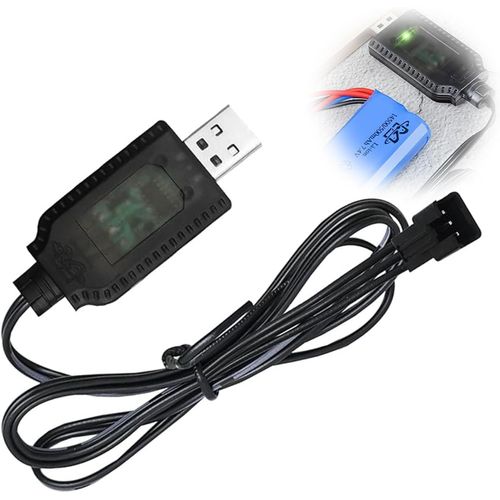Kyaoayo-Usb Chargeur Câble Rc Universel Avec Connecteur Sm-3p, Compatible Batterie Lipo 2s 7,4v, Chargeur Rapide Et Sécurisé Pour Voiture Rc, Bateau, Drone, Avion Et Jouets Télécommandés-Sanag