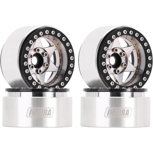 Kyaoayo-1,9 Jante Beadlock -143g Super Heavy Laiton & Aluminium Roue À Plat Profond Pour 1/10 Rc Crawler Scx10 Trx4 Vs4-10 Gen8,Argent-Sanag