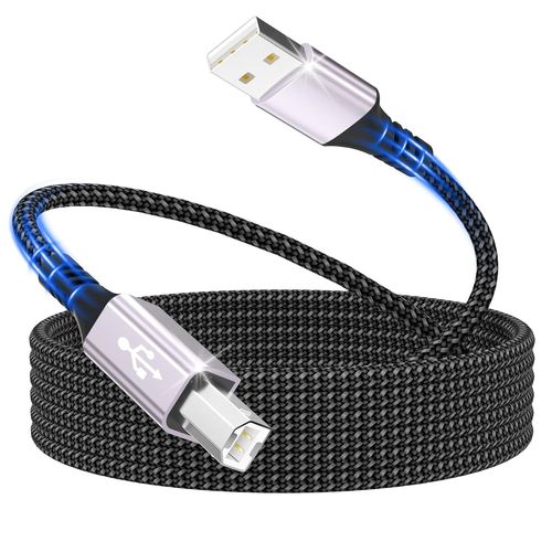 KALANKA-Câble d'imprimante,câble de scanner de 3m Câble USB 2.0 Type B,imprimante USB A vers USB B Câble d'imprimante PC Compatible pour Lexmark,Dell,HP,Canon,Epson,Xerox,Samsung,Brother,DAC et plus