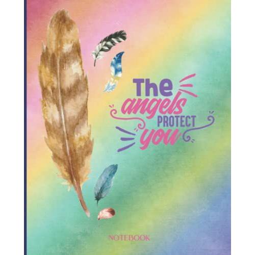 Angel's Wing Feather Notebook: Angels Wing Feather Journal Notebook College Ruled 120 Pages 7.5x9.25 Soft Cover Notebook For Mom, Grandma, Sister And Friends