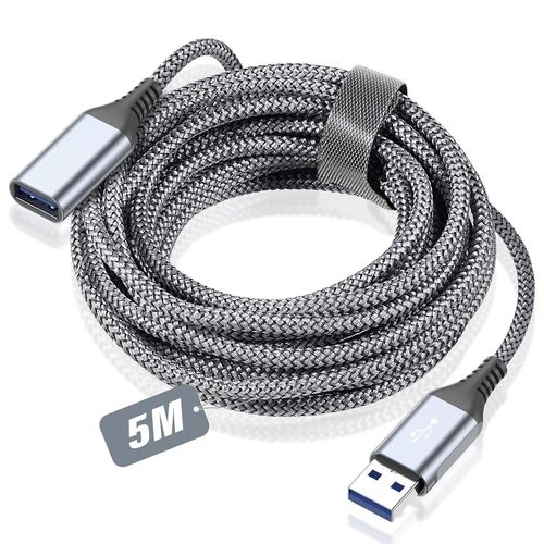 Kalanka-Usb 3.0 Extension Cable [5m] Male A To Female Extension Cable 5gbps Compatible With Computer, Usb Stick, Usb Hub, External Hard Drive, Ps4 Xbox Controller, Keyboard, Mouse, Printer,