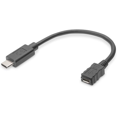 KALANKA-USB Connection Cable 2 0.1 m Adapter Cable USB Type-C to Type Micro B High Speed 480 Mbps Black