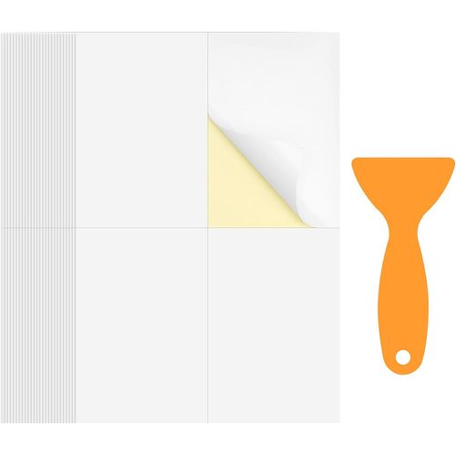 Ershi-25 Feuilles Grandes Étiquettes Autocollantes Blanches A4 Pour Boîtes/Affranchissement/Expédition 4 Par Feuille 10x15cm[1527]