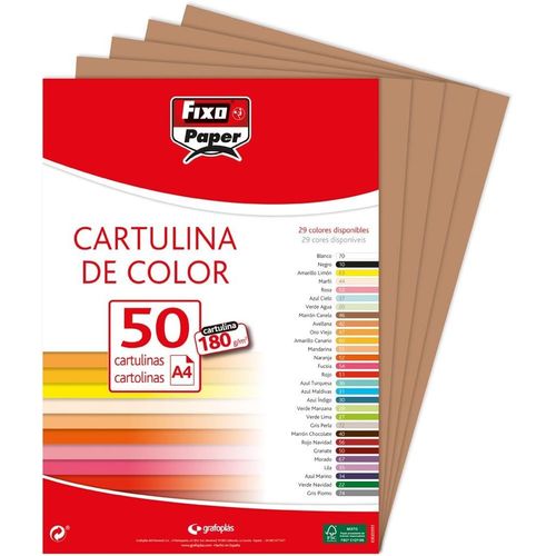 Ershi-Fixo Paper 11110346 Lot De 50 Feuilles Cartonnées A4 Marron Cannelle 180 G[353]