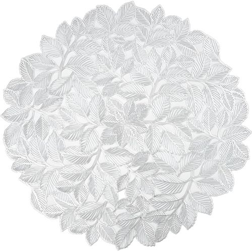 ERSHI- 5pcs Rond Set de Table Feuilles Creux en PVC Lavable, Isolation Thermique, Décoration de Table Antidérapant Tapis de Tasse R[1603]