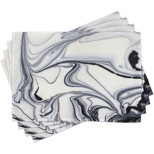 ERSHI- Marbre Lot de Sets de Table en 4 pièces, Trippy Formes inhabituelles, Tissu Lavable pour Salle à Manger et Cuisine, Standard[1288]