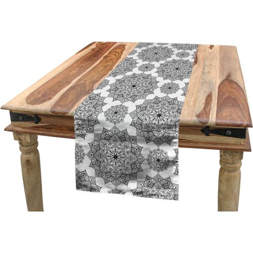 ERSHI- Mandala Chemin de Table, Monochrome Floral Ethnique, Rectangulaire Décoratif pour Salle à Manger, 40 x 180 cm, Anthrazit Sch[3601]