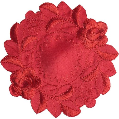 Ershi- Lot De 2 Sets De Table Rétro En Dentelle - Décoration Bohème - Dessous De Verre En Macramé - Fleurs Brodées - Ronds - Pour L[4225]