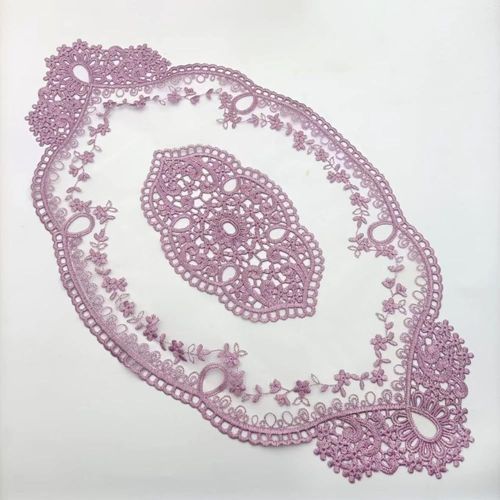 ERSHI- Lot de 2 sets de table rétro en dentelle - 29 x 51 cm - En dentelle brodée - Lavables - Pour la maison, la cuisine, la table[4220]