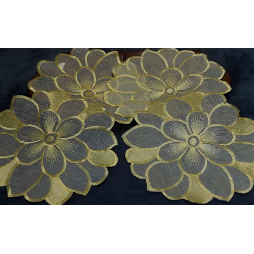 ERSHI- Lot de 2 sets de table ovales brodés 30 x 45 cm pour commode (30 x 45 cm, ovale)[4595]