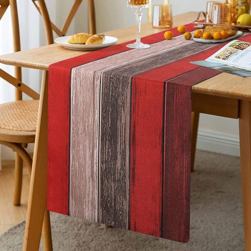 ERSHI- Chemins de Table en Toile de Jute Résistants Aux Déversements et Imperméables pour la Décoration de la Maison Des Vacances d[4684]