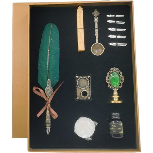 Ershi-Ensemble De Stylo Plume Vintage Fait Main Calligraphie Plume, Plume Calligraphie Plume, Pour Usage Domestique, Cadeaux Exécu[734]