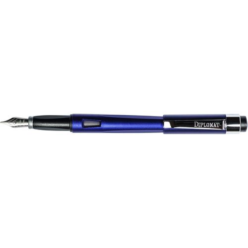 Ershi-- Stylo Plume Acier Magnum - Bleu Indigo - Simple & Léger - Écriture Fluide Et Confortable - Allure Élégante - Acier Inoxyda[294]