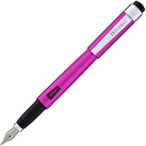 Ershi-- Stylo Plume Acier Magnum - Rose - Simple & Léger - Écriture Fluide Et Confortable - Allure Élégante - Acier Inoxydable - S[297]