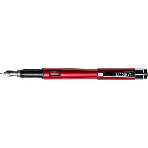 Ershi-- Stylo Plume Acier Magnum - Rouge - Simple & Léger - Écriture Fluide Et Confortable - Allure Élégante - Acier Inoxydable - [296]
