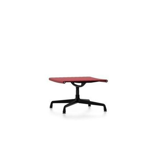 Vitra - Chaise En Aluminium - Ea 125 - Tabouret - Noir Profond - Cuir Rouge - Rouge