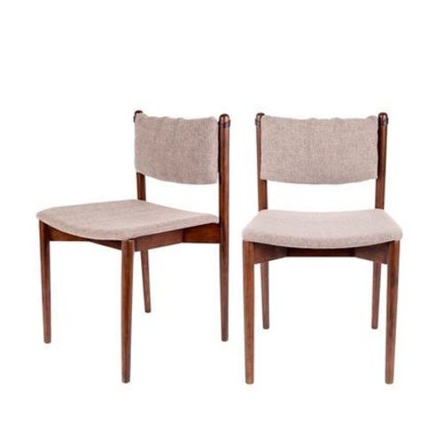 Dutchbone - Torrance - Lot De 2 Chaises En Bois Et Tissu - Marron